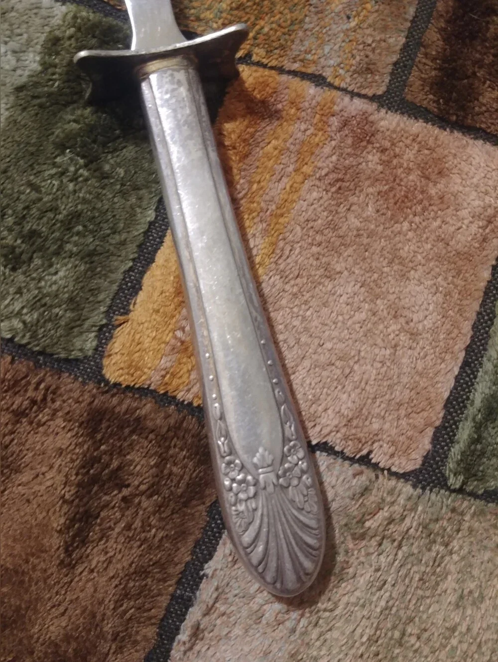 Mid Century silver-plated meat carving fork